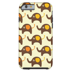 Good luck elephants kawaii cute nature pattern tan iPhone 6 case