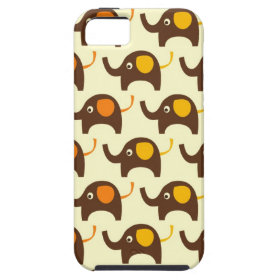 Good luck elephants kawaii cute nature pattern tan iPhone 5 covers