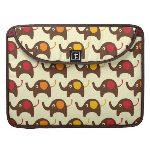 Good luck elephants kawaii cute nature pattern tan MacBook pro sleeves