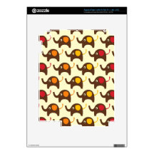 Good luck elephants kawaii cute nature pattern tan iPad 3 decals