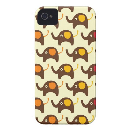 Good luck elephants pattern print  iPhone 4S tan iPhone 4 Case-Mate Case
