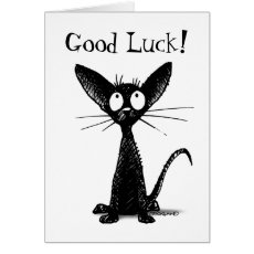 Good Luck Funny Custom Lucky Black Cat Card