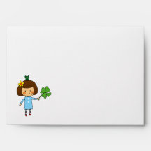 Good luck girl with a four leaf clover envelopes