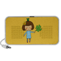 Good luck girl with a four leaf clover travel speakers