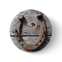 Good Luck Horseshoe Badge Name Tag Pinback Buttons