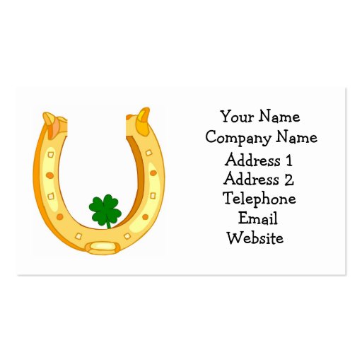 Good Luck Horseshoe Business Card (front side)