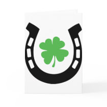 Good Luck Horseshoe Cloverleaf - Shamrock cards
