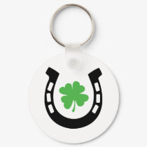 Good Luck Horseshoe Cloverleaf - Shamrock keychains