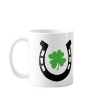 Good Luck Horseshoe Cloverleaf - Shamrock mugs by Tomaniac Good Luck Horseshoe Cloverleaf - Shamrock mugs