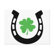 Good Luck Horseshoe Cloverleaf - Shamrock postcards