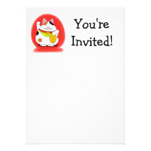 Good Luck Maneki Neko Custom Invitations