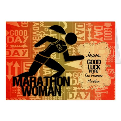 good-luck-marathon-woman-sports-theme-custom-card-zazzle