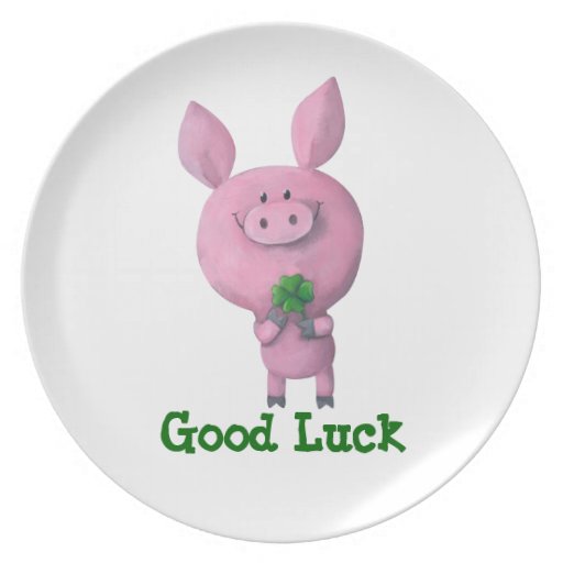 Good Luck Pig Party Plates Zazzle