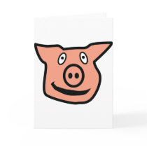 Good Luck Pig - pink piggy Card