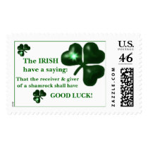 GOOD LUCK SHAMROCK postage by teandtblake GOOD LUCK SHAMROCK postage