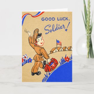 Good Luck Soldier Vintage Card card
