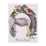 vintage cards, hands, horseshoes, flowers,