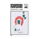 Good Luck vintage postcard Postage