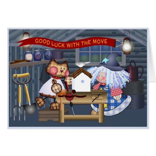 Good Luck with the Move Greeting Card Zazzle