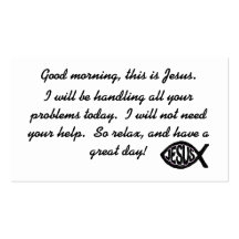 Good morning this is Jesus business card