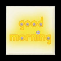 Good Morning Yellow Square magnets