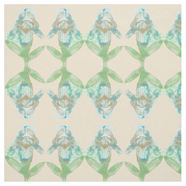 Good News Iris Mirrored Florigraphy Inkblot Fabric Good News Iris Mirrored Florigraphy Inkblot Fabric