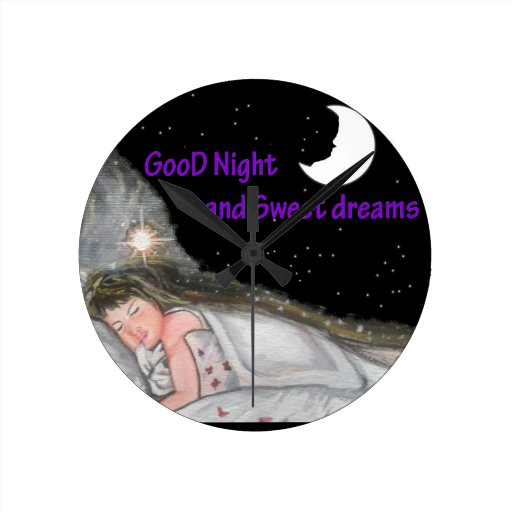 Good Night Round Clock Zazzle