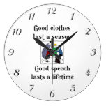 Good Speech School Saying Wall Clock