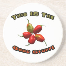 Good Stuff Five Habanero Hot Pepper Design Beverage Coasters