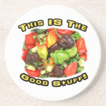 Good Stuff Hot Pepper Pile Design Image Drink Coaster