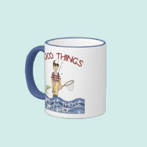 Good Things Fishing mugs by HobbyTees Good Things Fishing mugs