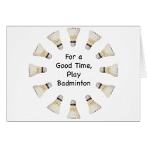 Good Time Badminton Greeting Card