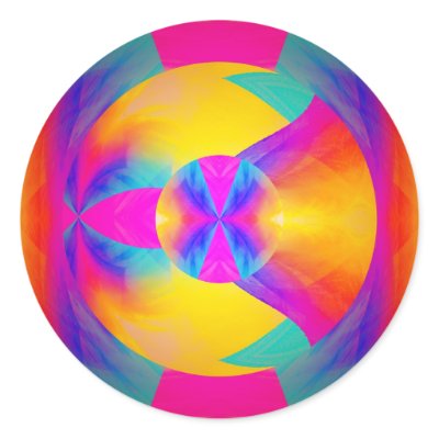 Good Vibrations Round Stickers by spaceMONKEYdesigns