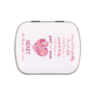 Good warm heart quote pink tribal tattoo girly jelly belly tin