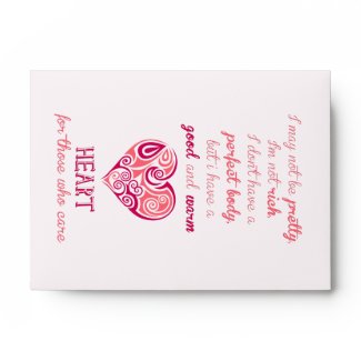 Good warm heart quote pink tribal tattoo girly envelope
