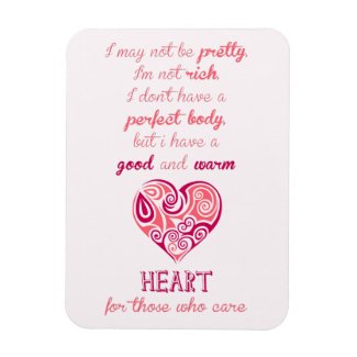 Good warm heart quote pink tribal tattoo girly vinyl magnet