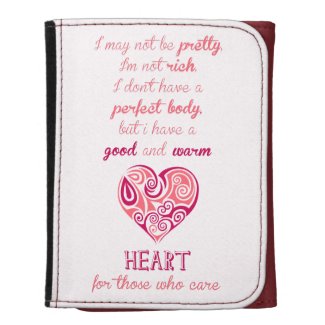 Good warm heart quote pink tribal tattoo girly wallets