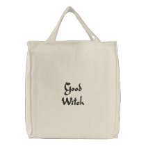 Good Witch embroidered bags