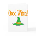 Good Witch! Green Hat Halloween Design cards