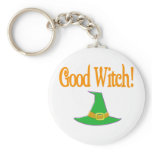 Good Witch! Green Hat Halloween Design Key Chains