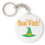 Good Witch! Green Hat Halloween Design Key Chains