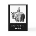GOODBYE CARD: GIRL: HORSE: PENCIL ART