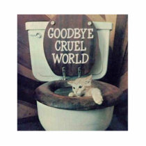 "Goodbye Cruel World" photo sculptures