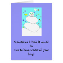 Goodbye snowman greeting card