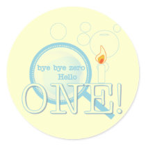 Goodbye Zero Hello One Birthday Sticker