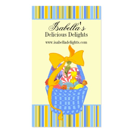 Goodies Basket With Ribbon Business Cards