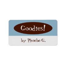 Goodies Blue and Brown Kitchen Labels