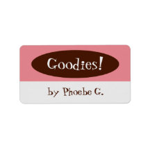 Goodies Pink and Brown Kitchen Labels