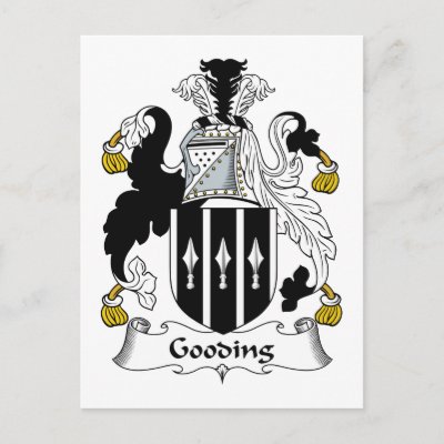 Gooding Family Crest Post Card by coatsofarms
