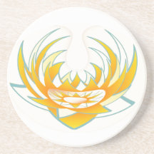 GOODLUCK Gifts:   Sun Chakra n Purple Lotus Beverage Coaster